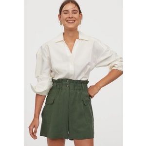 H&M paper bag Waist Utility Shorts
